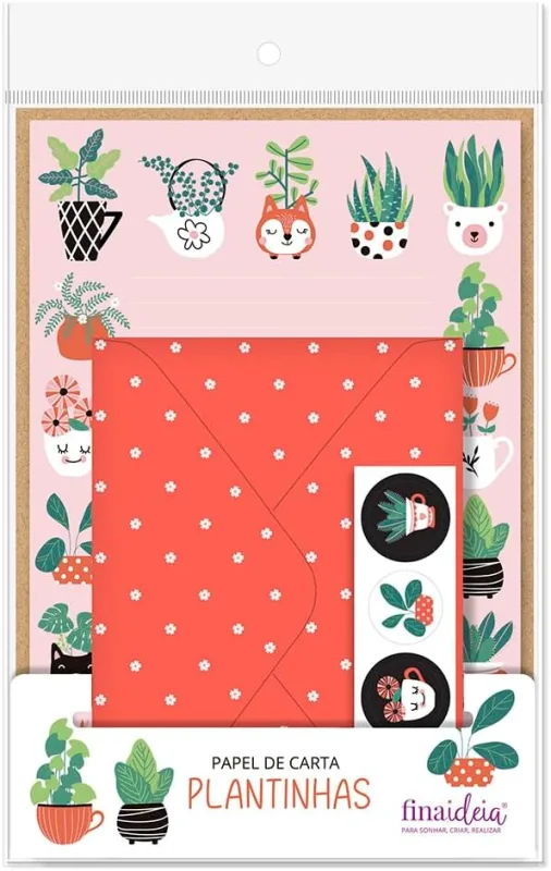 Papel De Carta 4 Unidades Plantinhas - LC - Presentes