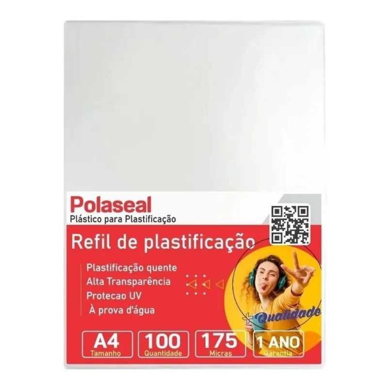 Polaseal Plástico para Plastificação A4 220x307x0,07mm 100un
