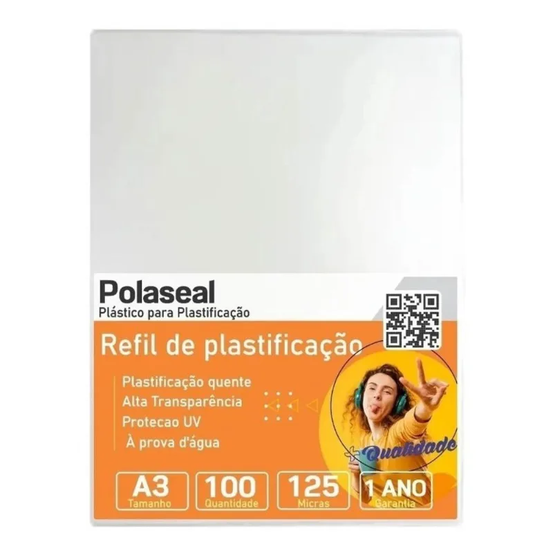 Polaseal Plástico para Plastificação A3 303x426x0,05mm 100un