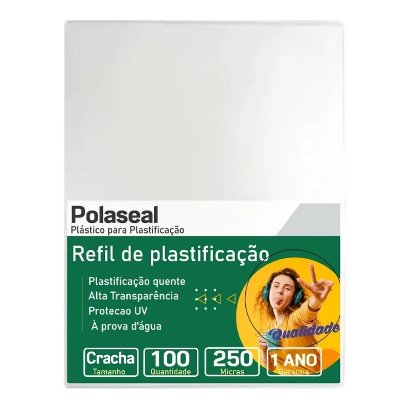 Polaseal Plástico para Plastificação Crachá 59x86x0,10 100un