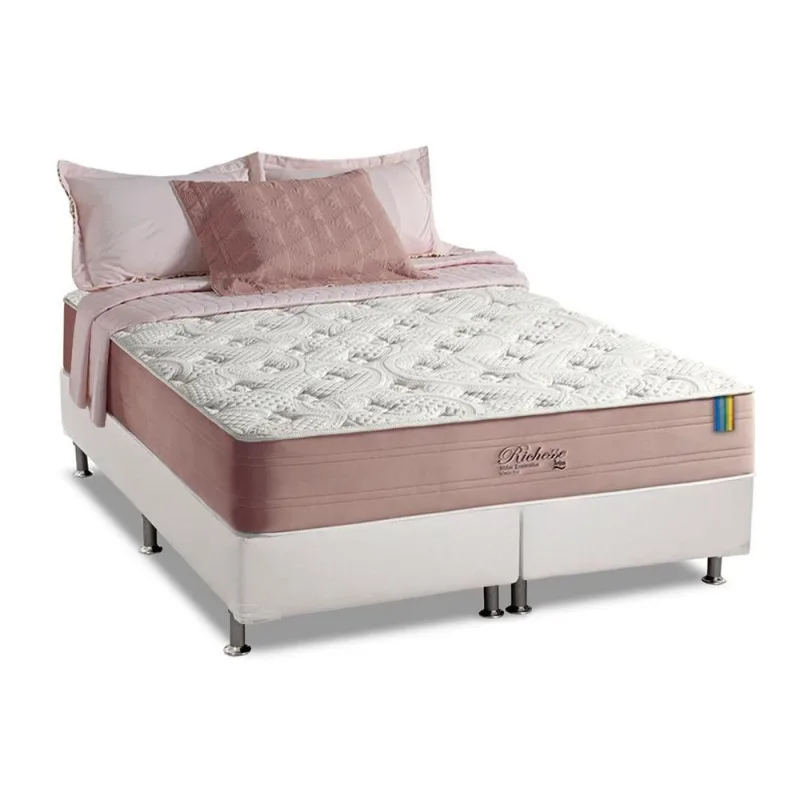 Conjunto Box-Colchão Anjos Pocket Richesse + Cama Queen 158 - Não Disponível - Móveis