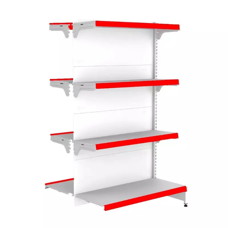 Gondola Centro 137 fit Continuação Branco 8 Bandeja Pe Vermelho