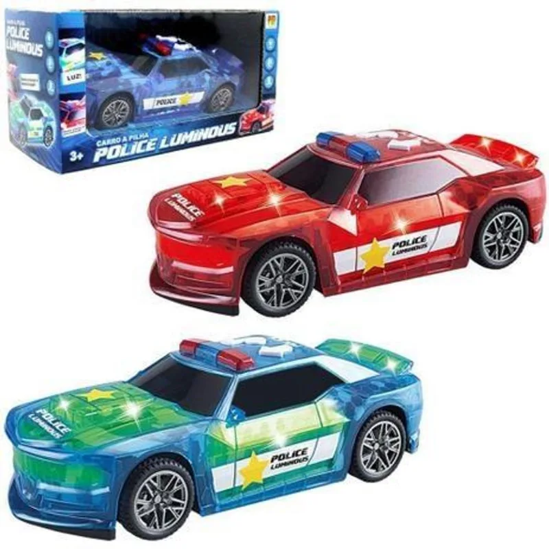 Carro A Pilha Policia Luminous Sortido - DM Toys DMT6178