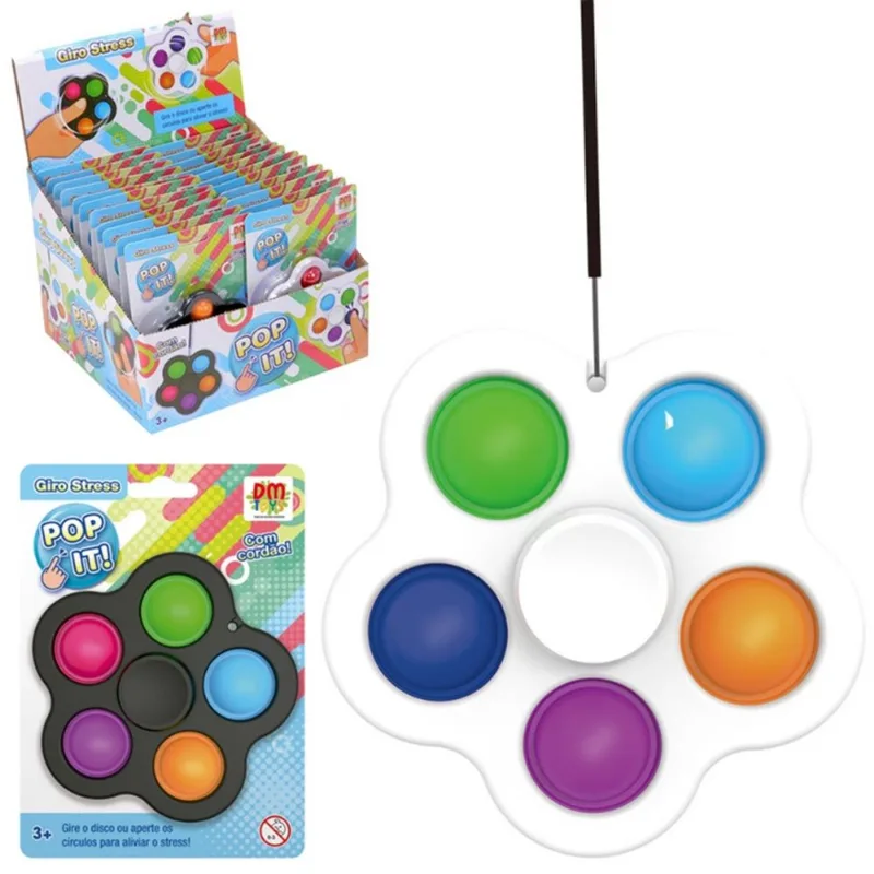 Pop It Spinner Fidget Brinquedo Anti Stress Sensorial Branco