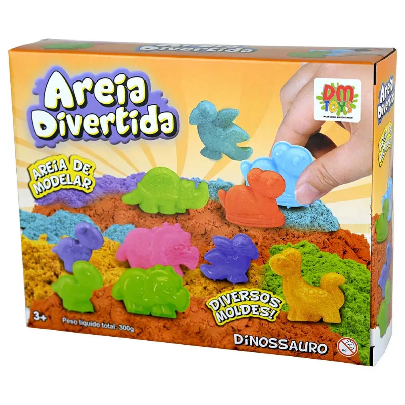 AREIA DIVERTIDA DINOSSAURO 300G - DM BRASIL