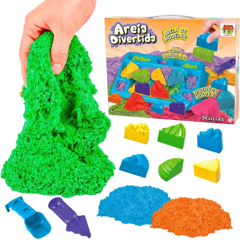 Areia Cinética 500g Divertida Massinha Criativa De Modelagem - Dm Toys