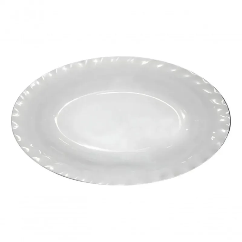Travessa Oval Funda Bestfer 26cm em Melamina Branca para Mesa Posta e Uso Diário Chens - Rio Chens - Utilidades Domesticas
