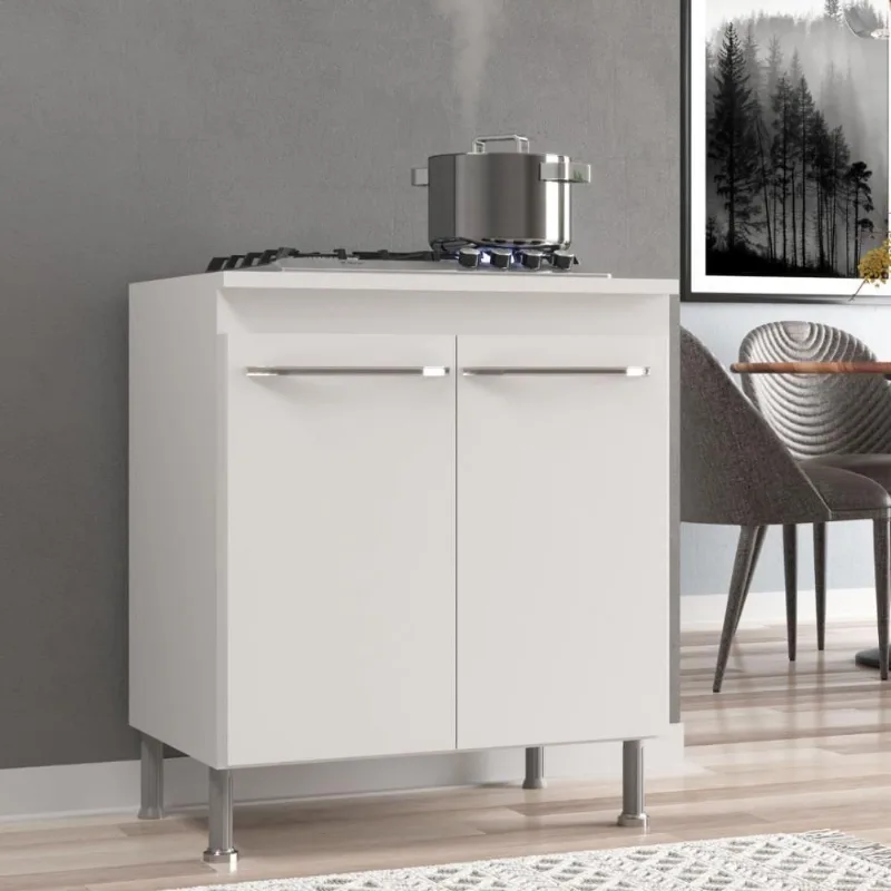 Balcão Modulado Com Tampo Fidelitá Viena 70cm 2 Portas Branco