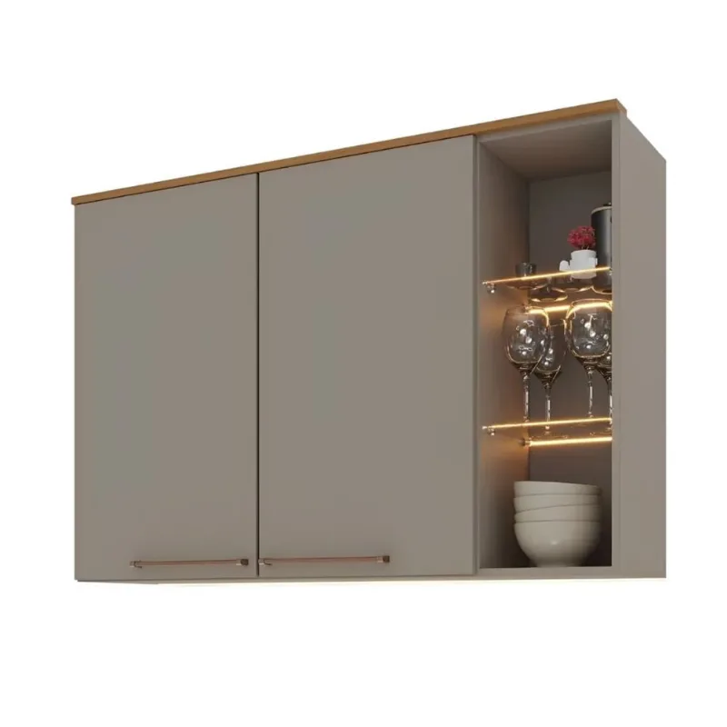 Armário 120cm 2 Portas Indekes Iza | Camurça
