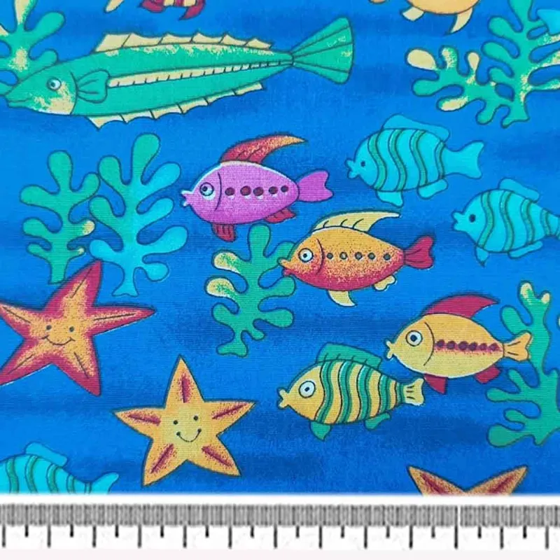 Tecido Tricoline Infantino Lg1,40 6437 22341 Peixes 01
