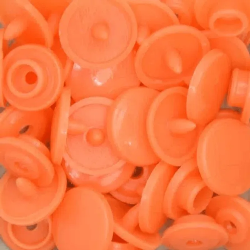 BOTAO DE PLASTICO T5 - 12MM 10 PARES LARANJA 12