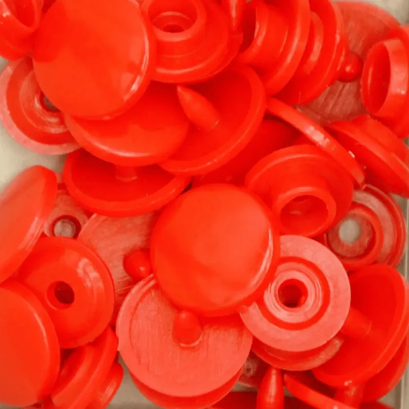 BOTAO DE PLASTICO T5 - 12MM 10 PARES VERMELHO 20