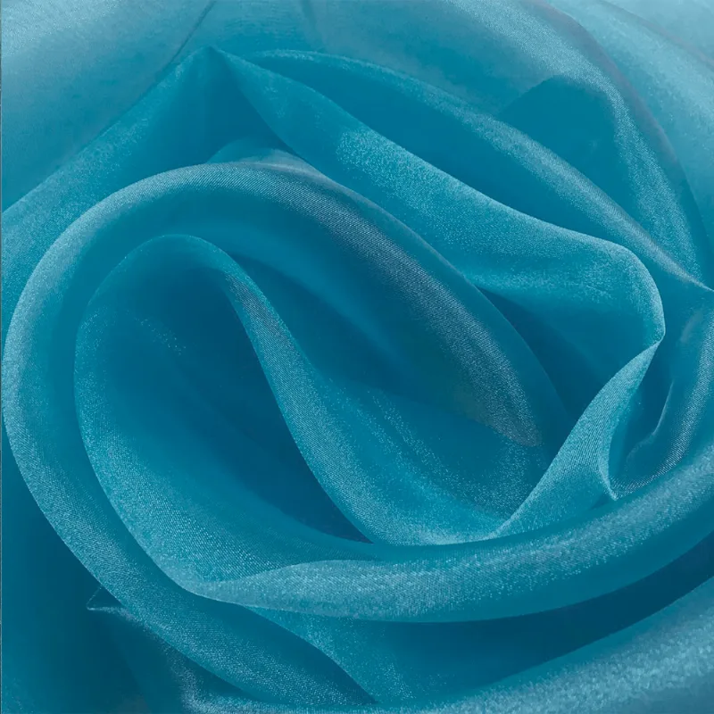 Tecido Organza Cristal Lg1,52 AZUL TURQUESA 726