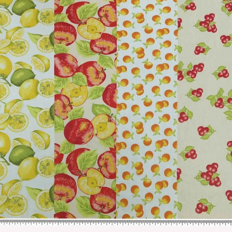 Tecido Tricoline Infantino Lg1,40 12932 Barra Frutas 03