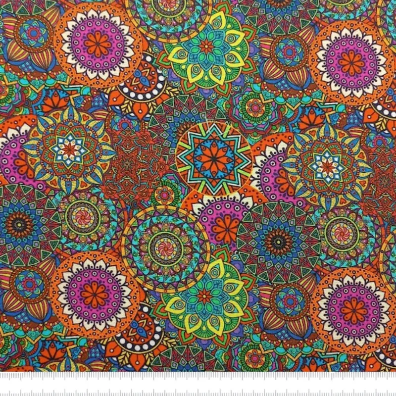 Tecido Tricoline Est Exc Dig Lg1,40 Mandala 03 Var 01