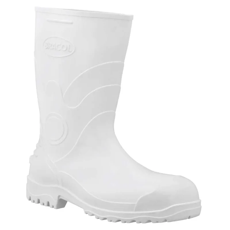 Bota de PVC Cano Curto Branca com Forro AcquaLev - BRACOL Bota de PVC branca cano curto com forro 42 acqualev - BRACOL