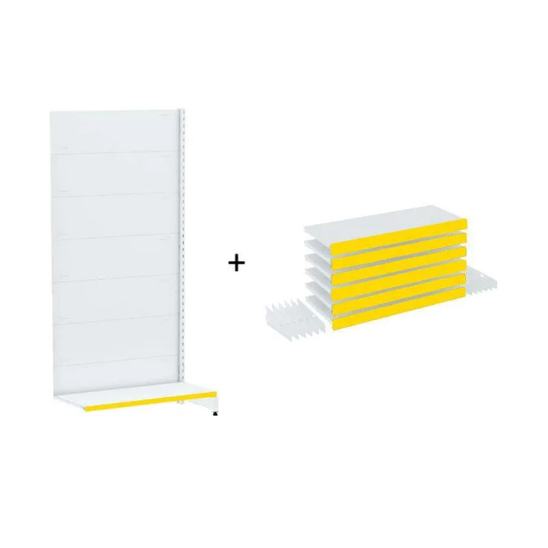 Gondola Parede 170 Amapa Flex Continua Branco 7 band pe Amarelo - Amapá