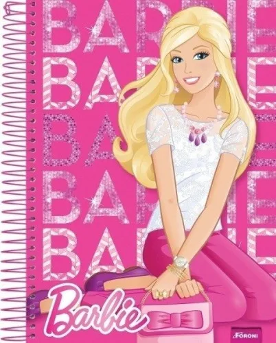 Caderno Universitario Barbie 300 Folhas 1185g Foroni - FORONI - Papelaria