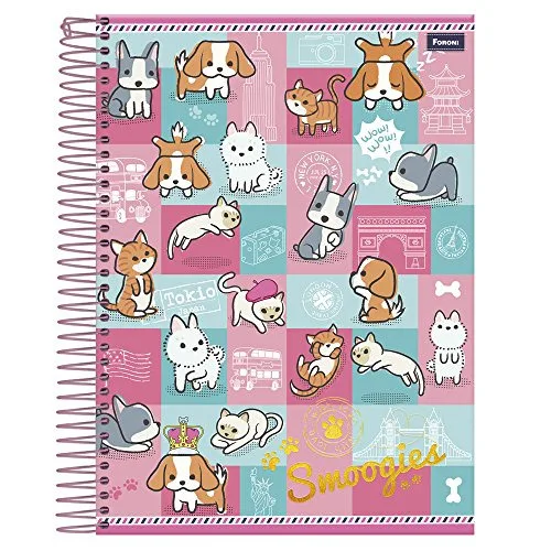 Caderno Smoogies 10mt 200f Foroni Cd - FORONI - Papelaria