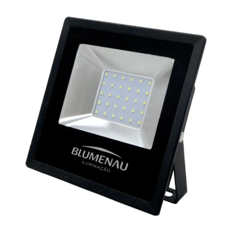 Refletor LED em alumínio 30W 6000K Bivolt preto Slim Blumenau