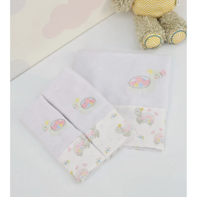 Kit Fralda de Boca/Ombro Com 3 Unidades - 24714F Turtles