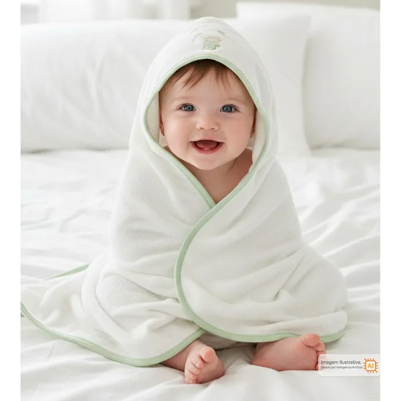 Toalha com Capuz Baby 86 x 65 cm - 25711M Urso Pipa