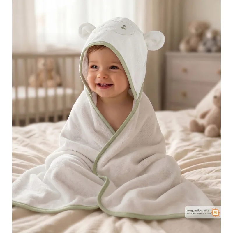 Toalha com Capuz Kids 108 x 77 cm - 26512ME Ovelha