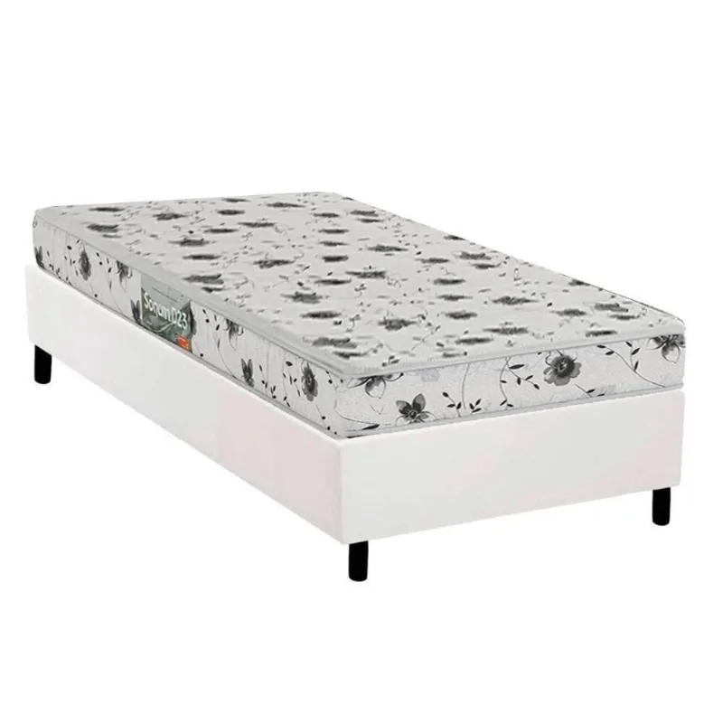 Conjunto Box Solteiro: Colchão Espuma Herval D23 Sonum Liso + Base Crc Corano White (78x188)