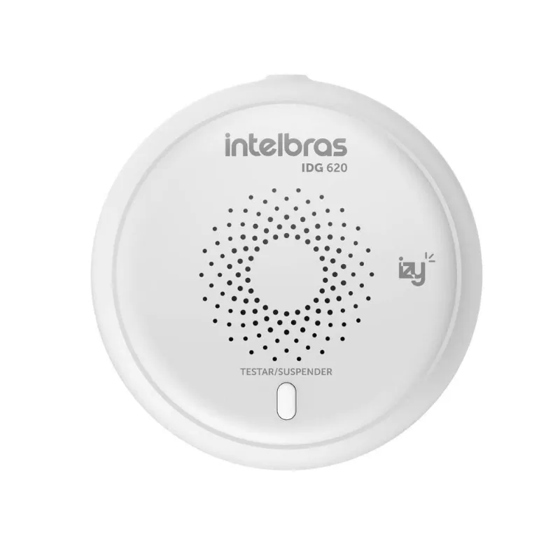Detector de Fumaça Inteligente Wi-Fi compatível com Alexa e Google Assistente Izy Branco - IDG620 - Intelbras