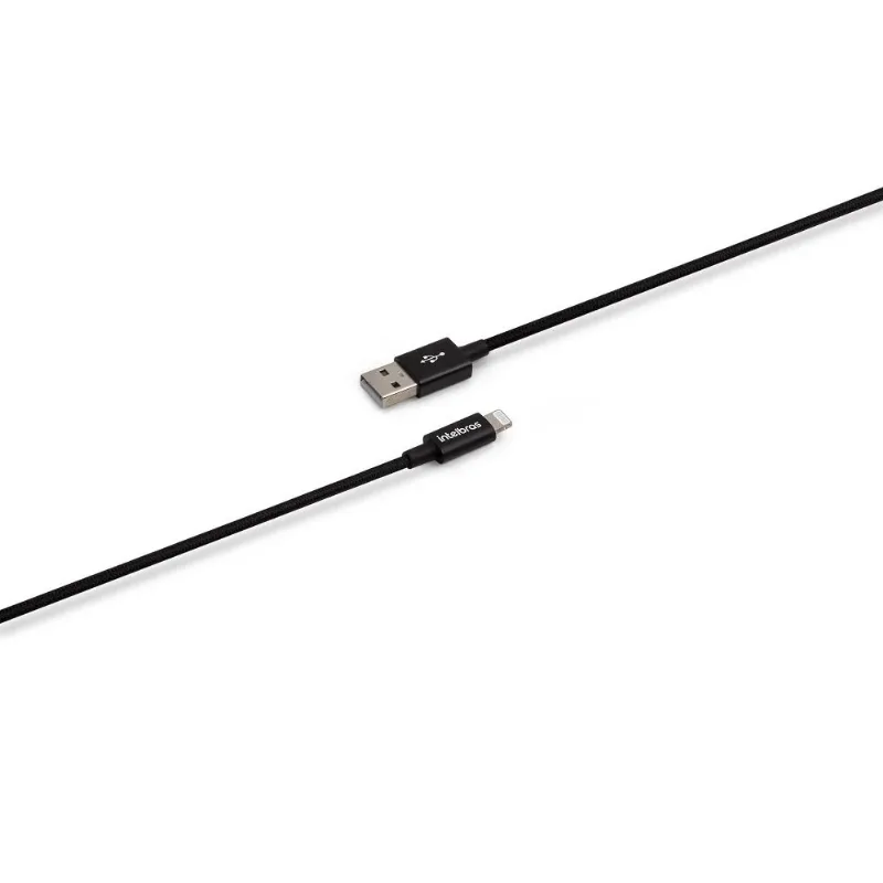 Cabo USB Lightning Intelbras 4830078 1,5 Metro Nylon Preto (MP)