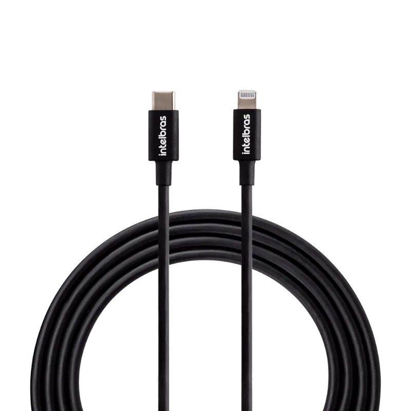 Cabo Usb-c - Lightning 1,2m Pvc Preto Intelbras Eucl 12pp
