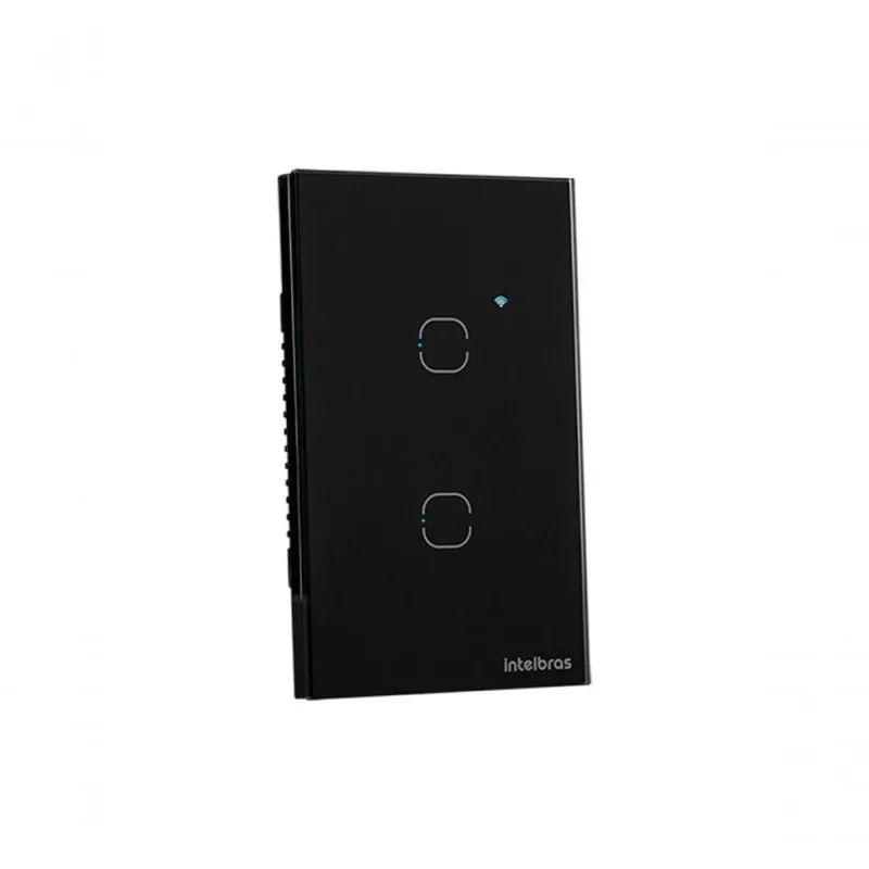 Interruptor Smart Wi-Fi Touch MIS 1002 4850060 com 2 Teclas e Automação de Iluminação Preto - Intelbras - Casa E Construção