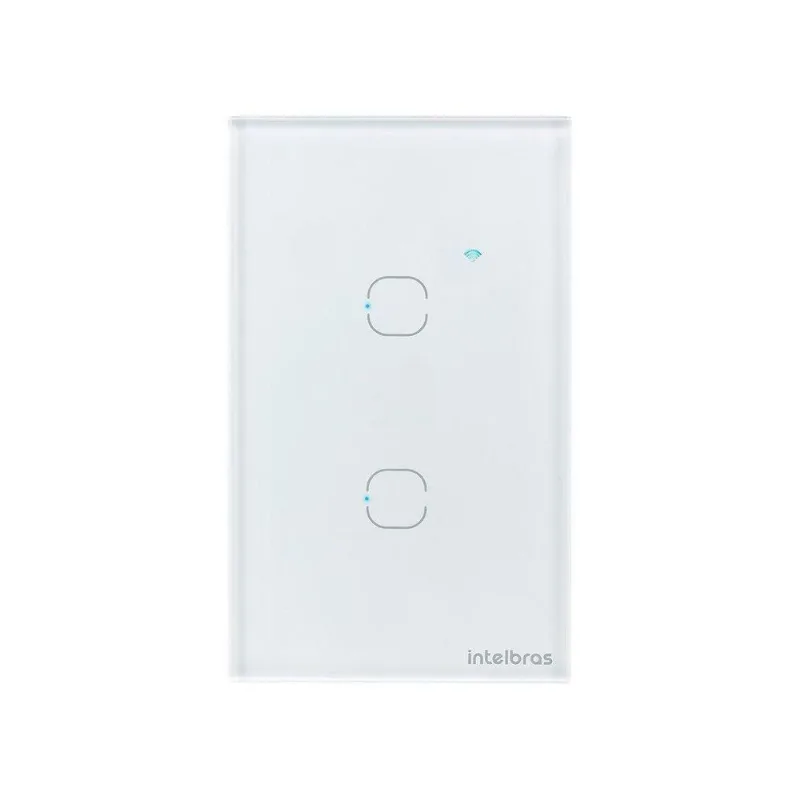 Interruptor Smart EZS 1002 com Controle por Aplicativo e Comandos de Voz Branco Intelbras