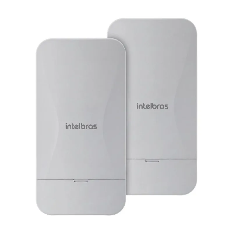 CPE Intelbras WOM 5A MIMO G2 - Kit Conexão Sem Fio Para CFTV IP - 2 Unidades - 5GHz - Antena 12dBi