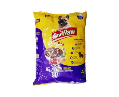RAÇÃO CÃES BAW WAW 2KG CARNE E FRANGO - BAW WAW
