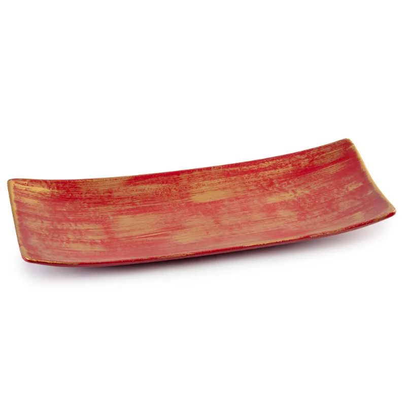 Prato Ouro e Vermelho Natal Bands e Sousp 34cm