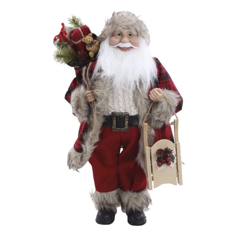 Enfeite Papai Noel Cromus Com Saco De Presente Vermelho