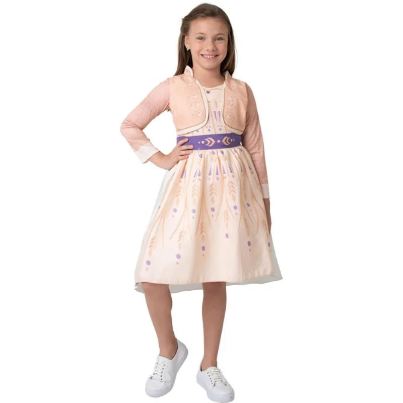 Fantasia Frozen 2 Infantil Vestido Princesa Anna Clássico Disney