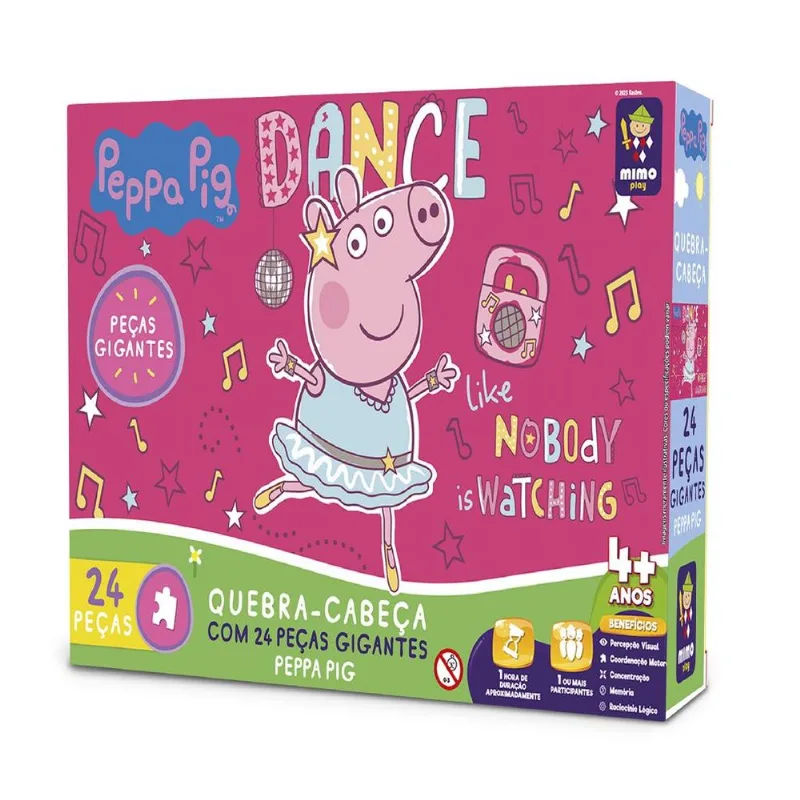 Quebra-Cabeça Gigante - Peppa Pig - 24 Peças - Peppa Bailarina - Mimo