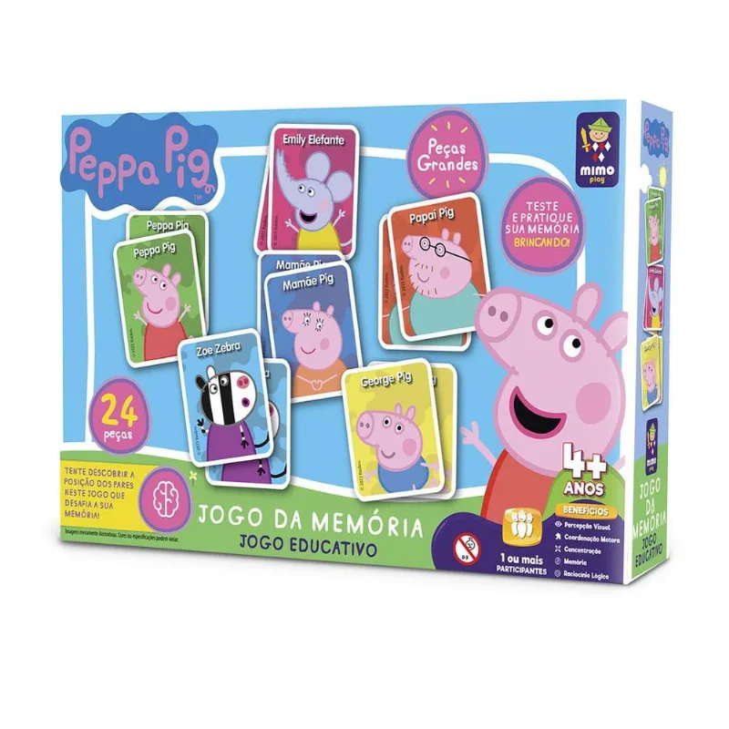 Jogo da Memória - Peppa Pig - 24 Peças - Mimo