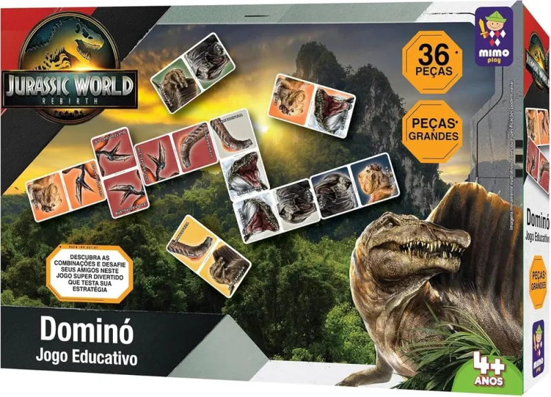 Jogo Dominó Jurassic Rebirth - LC - Brinquedos
