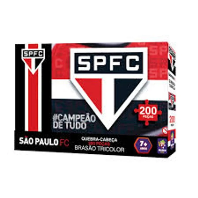 Quebra-Cabeça 200 Peças São Paulo Brasão Tricolor Mimo Toys 2553