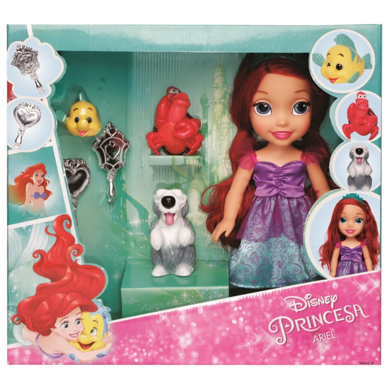 Boneca - 30 cm - Minha Primeira Princesa Real - Ariel com Pet e Acessórios - Luxo - Mimo