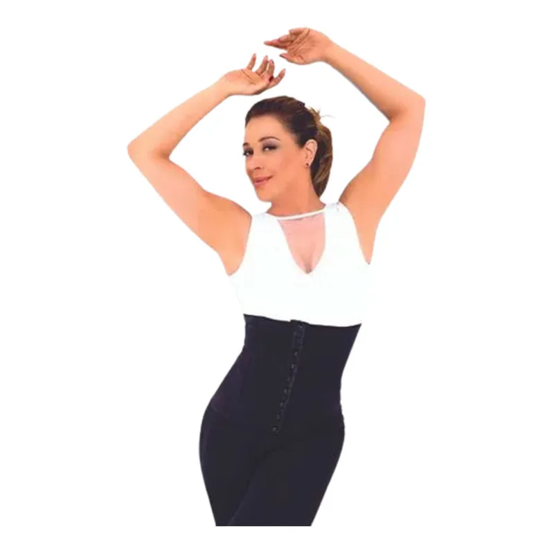Cinta abdominal claudia raia com 4 barbatanas 4012CR Macom XGG - Reforço duplo - Preto
