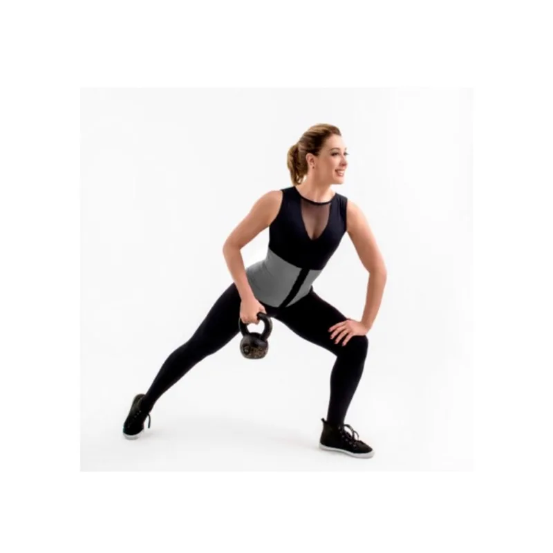 Cinta abdominal claudia raia com 4 barbatanas 4012CR Macom M - Reforço duplo - Cinza