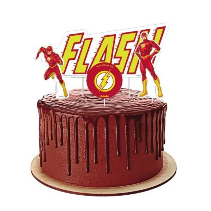Topper Para Bolo The Flash com 4 Festcolor
