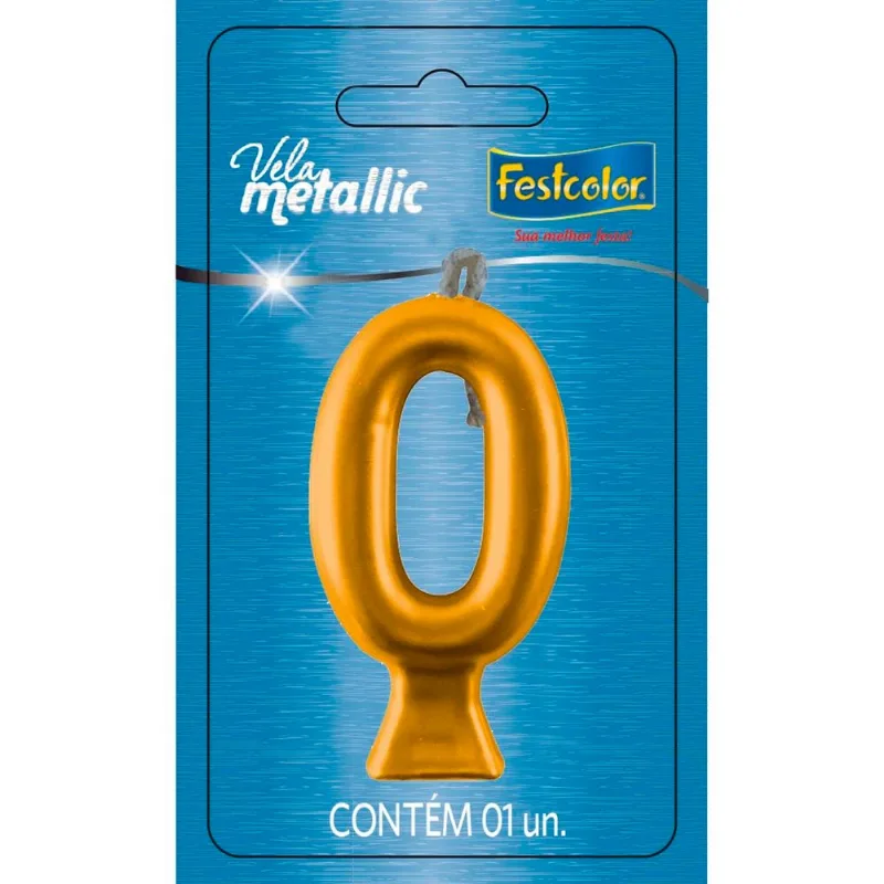 Vela Metallic Nº0 Festcolor Ouro (MP)