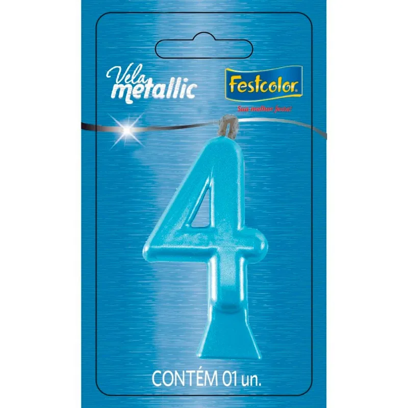 Vela Metallic Nº4 Festcolor Azul (MP)