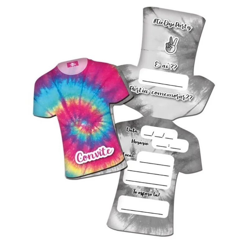 Convite Tie Dye c/8 Festcolor
