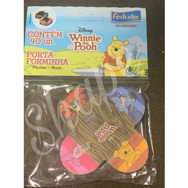 40 Forminha Doces Ursinho Pooh Forma Docinhos Caixeta